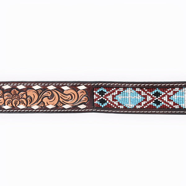 BER221-Hand Tooled Western leather Belt