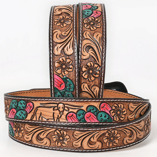 BER236-Hand Carved Western Leather Belt