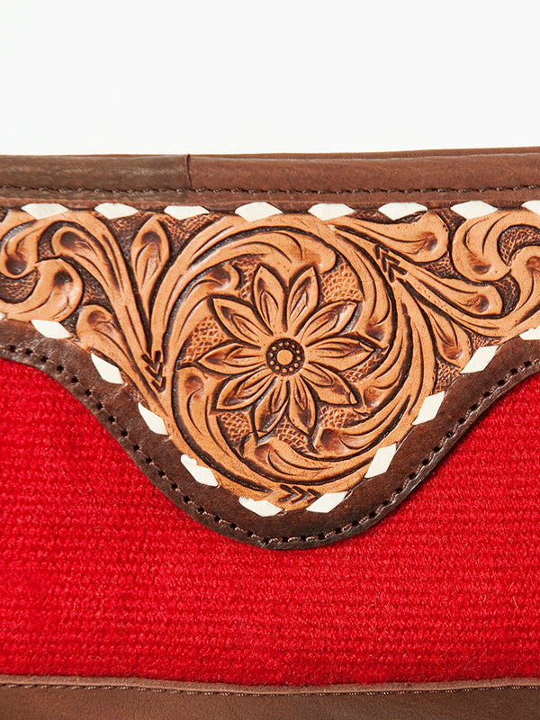 ADBGA244 American Darling Small Cross body Bag Hand Tooled Woven Saddle Blanket