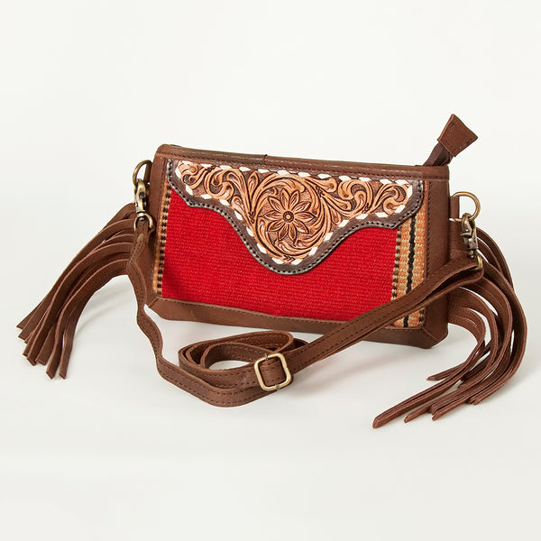 ADBGA244 American Darling Small Cross body Bag Hand Tooled Woven Saddle Blanket