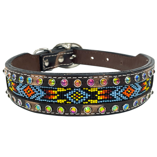 BER223-Western leather Dog Collar