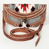 ADBG829 American Darling Western Small Cross body Bag Hand Tooled with Hand-Woven Saddle Blanket