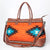 ADBG833 American Darling Western Tote Bag with Hand Woven Saddle Blanket and Premium Leather