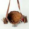ADBG836 American Darling Western Bucket Bag with Hand Woven Saddle Blanket and Turquoise Concho