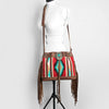 ADBG836 American Darling Western Bucket Bag with Hand Woven Saddle Blanket and Turquoise Concho