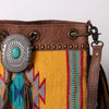 ADBG836 American Darling Western Bucket Bag with Hand Woven Saddle Blanket and Turquoise Concho
