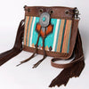 ADBG836 American Darling Western Bucket Bag with Hand Woven Saddle Blanket and Turquoise Concho