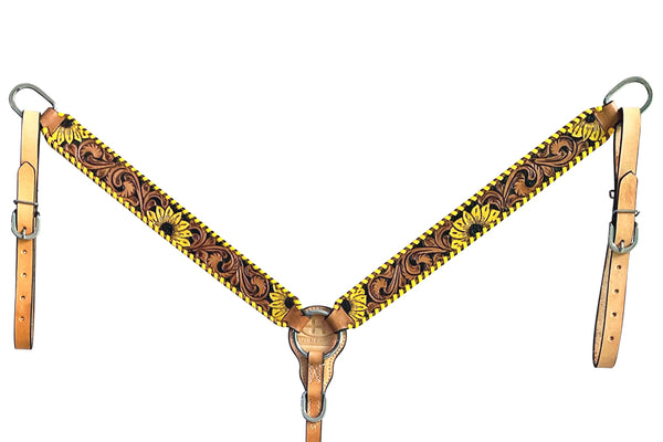 BER255-Western Leather Breast Collar