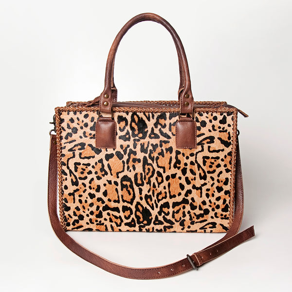 ADBG229 American Darling Western Tote Bag - Handcrafted Hair-On Cowhide & Braided Leather