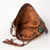 ADBG574 American Darling Aztec Woven Saddle Blanket & Leopard Cowhide Boho Bucket Bag