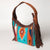 ADBG803 American Darling Hand Tooled Leather Hobo Bag with Hand Woven Saddle Blanket and Fringes