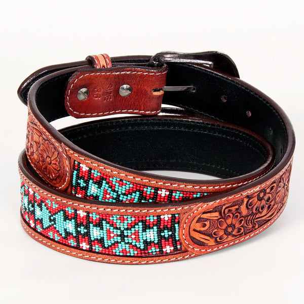 LC-BEE114-NaturalWestern leather Belt