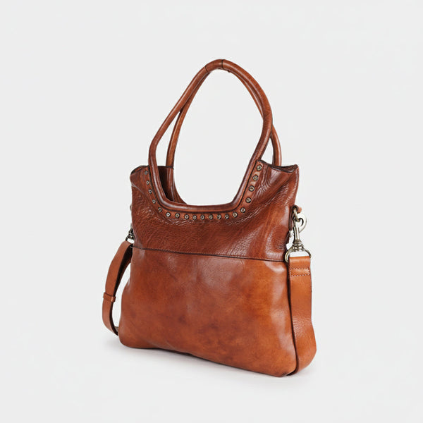 SWC178 Bronzaro - Leather Studded Tote Bag