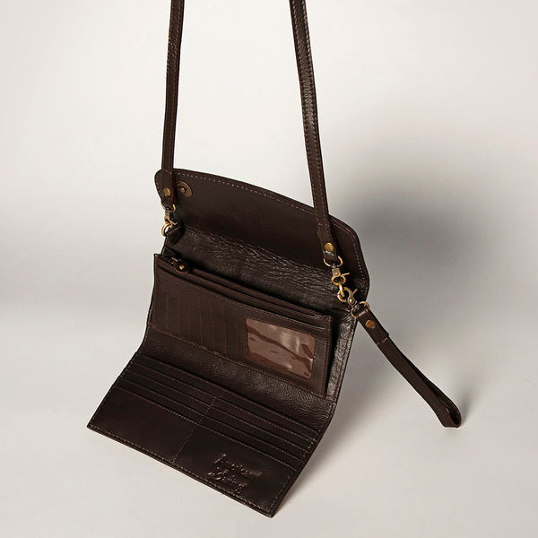 ADBGA247 American Darling Hand Tooled Genuine Leather Small Cross body Bag with Leather Strap