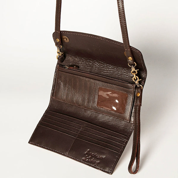 ADBGA247 American Darling Hand Tooled Genuine Leather Small Cross body Bag with Leather Strap