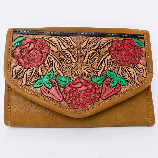 ADBGA250 American Darling Hand Tooled Genuine Leather Jewelry Case Floral Carved