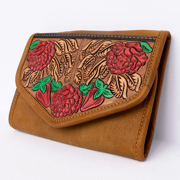 ADBGA250 American Darling Hand Tooled Genuine Leather Jewelry Case Floral Carved