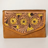 ADBGA250 American Darling Hand Tooled Genuine Leather Jewelry Case Floral Carved