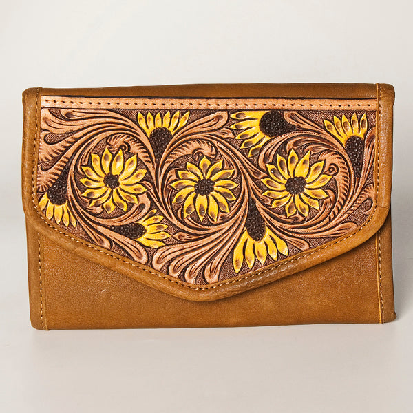 ADBGA250 American Darling Hand Tooled Genuine Leather Jewelry Case Floral Carved