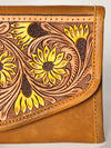 ADBGA250 American Darling Hand Tooled Genuine Leather Jewelry Case Floral Carved