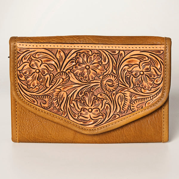 ADBGA250 American Darling Hand Tooled Genuine Leather Jewelry Case Floral Carved