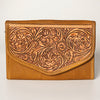 ADBGA250 American Darling Hand Tooled Genuine Leather Jewelry Case Floral Carved