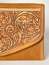 ADBGA250 American Darling Hand Tooled Genuine Leather Jewelry Case Floral Carved