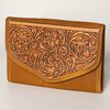 ADBGA250 American Darling Hand Tooled Genuine Leather Jewelry Case Floral Carved
