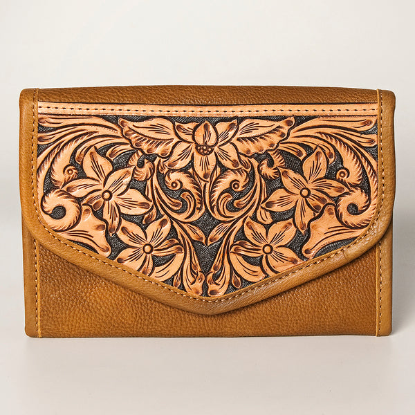 ADBGA250 American Darling Hand Tooled Genuine Leather Jewelry Case Floral Carved