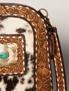 ADBGA251 American Darling Hair-On Cowhide Large Cross body Bag Hand Tooled Leather