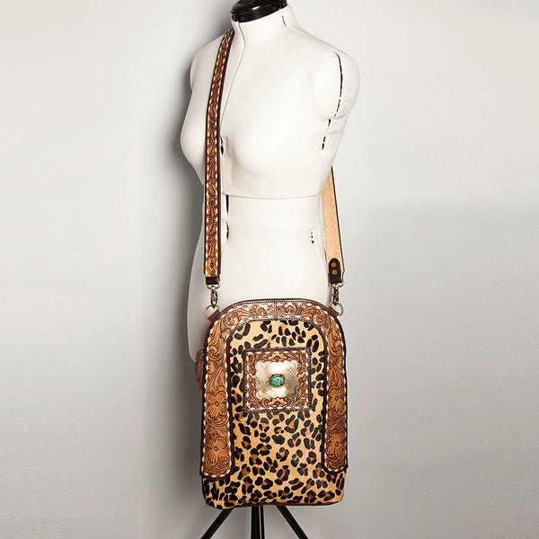 ADBGA251 American Darling Hair-On Cowhide Large Cross body Bag Hand Tooled Leather