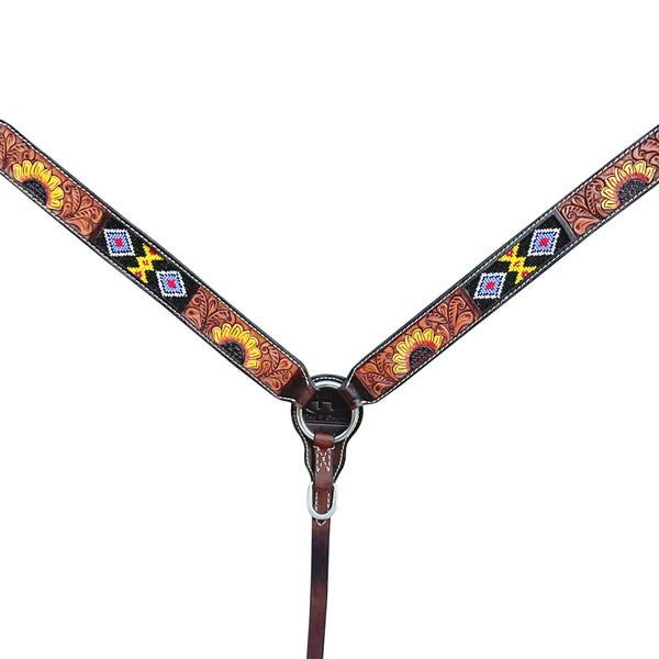 BER261-Western Leather Breast Collar