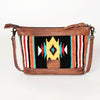 ADBG783 American Darling Western Leather Cross body Bag - Handcrafted Woven Saddle Blanket Purse