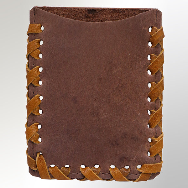 ADCCM103 Rustic Hand-Stitched Leather Card Holder - Western Minimalist Wallet