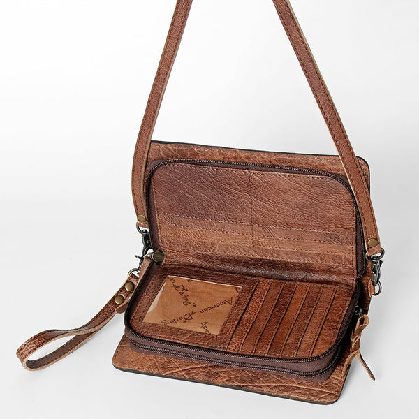 ADBG844 American Darling Hand Tooled Floral & Hand Woven Saddle Blanket Small Cross body Bag