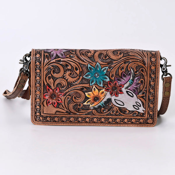 ADBG844 American Darling Hand Tooled Floral & Hand Woven Saddle Blanket Small Cross body Bag