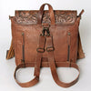 ADBG852 American Darling Hand Tooled Floral Leather & Saddle Blanket Messenger Bag with Fringes