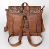 ADBG852 American Darling Hand Tooled Floral Leather & Saddle Blanket Messenger Bag with Fringes