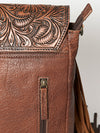 ADBG852 American Darling Hand Tooled Floral Leather & Saddle Blanket Messenger Bag with Fringes