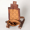 ADBG856 American Darling Hand Tooled Floral & Cowhide Messenger Bag with Saddle Blanket