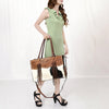 ADBGZ200 Tooled Leather & Cowhide Tote Bag with Fringe - Western Handbag with Shoulder Strap