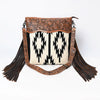 ADBG861 American Darling Hand Tooled Floral & Woven Saddle Blanket Signature Cross body Bag
