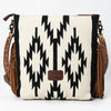 ADBG861 American Darling Hand Tooled Floral & Woven Saddle Blanket Signature Cross body Bag