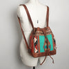 ADBG862 American Darling Hand Tooled Floral & Hand-Woven Saddle Blanket Leather Bucket Bag