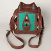 ADBG862 American Darling Hand Tooled Floral & Hand-Woven Saddle Blanket Leather Bucket Bag