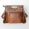 LC-ADBGS146 Southwestern Crossbody Bag - Hand-Tooled Leather & Wool Blend