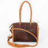 ADBGD131 American Darling Handcrafted Hair-On Cowhide Speedy Bag with Turquoise Stone & Fringes