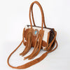 ADBGD131 American Darling Handcrafted Hair-On Cowhide Speedy Bag with Turquoise Stone & Fringes