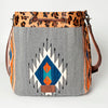 ADBG574 American Darling Southwestern Wool Bucket Bag Drawstring Tote with Leather Strap