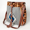 ADBG574 American Darling Southwestern Wool Bucket Bag Drawstring Tote with Leather Strap